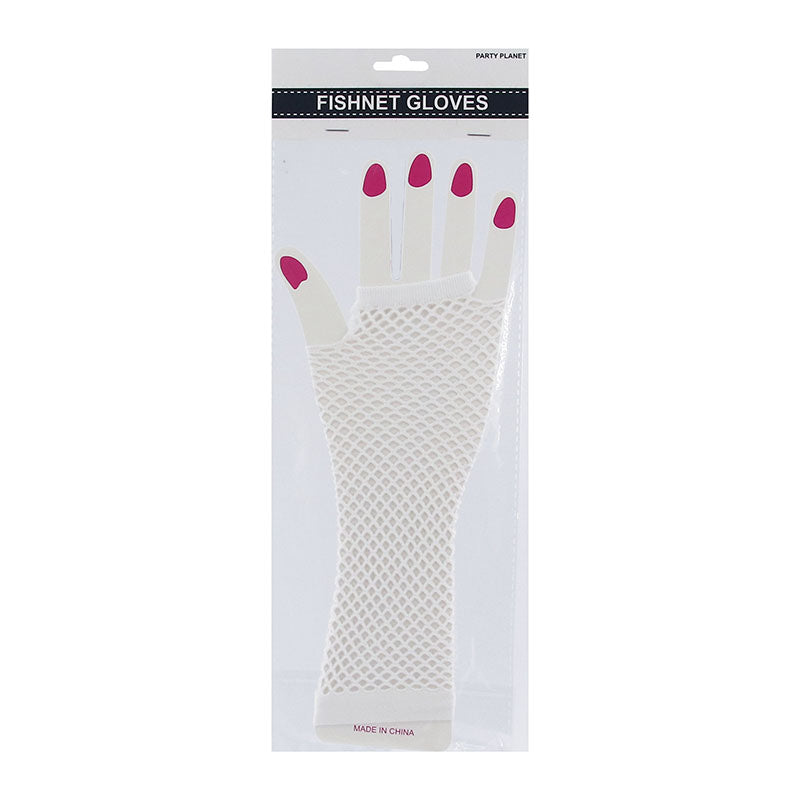 Fishnet Gloves – White - alternate view