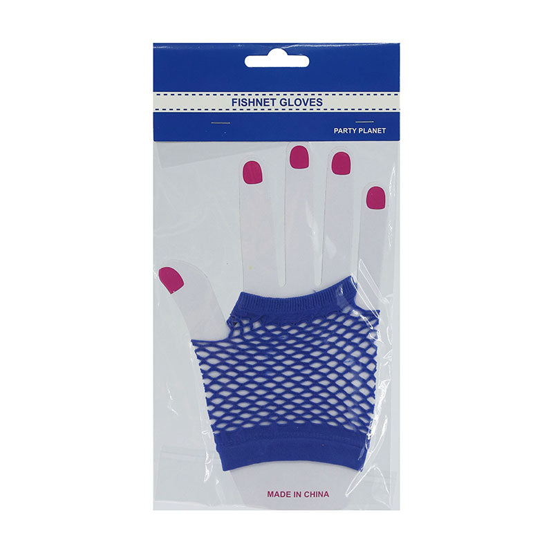 Fishnet Gloves – Blue - alternate view