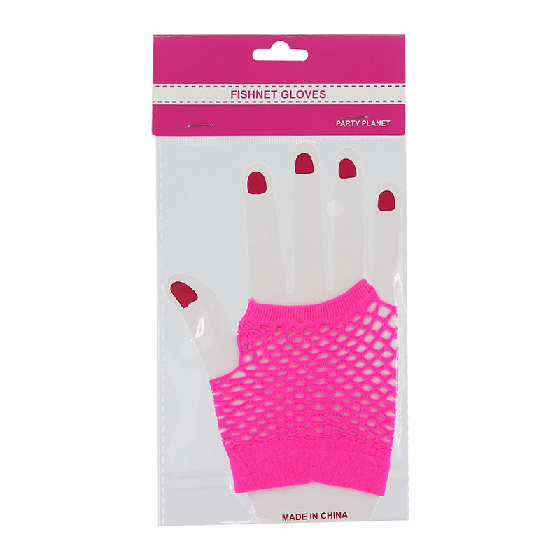 Fishnet Gloves – Pink - alternate view