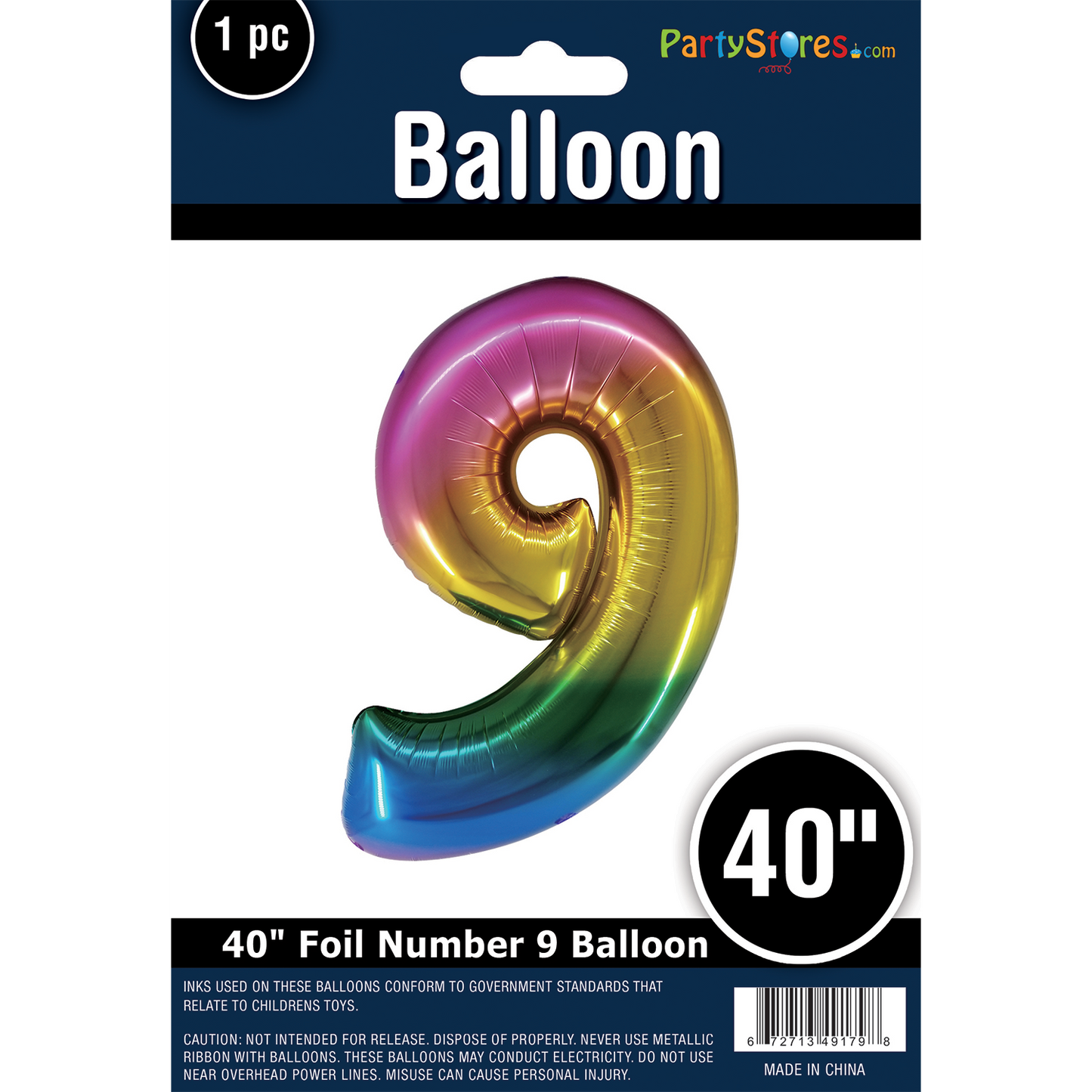 40" NUMBER 9 RAINBOW