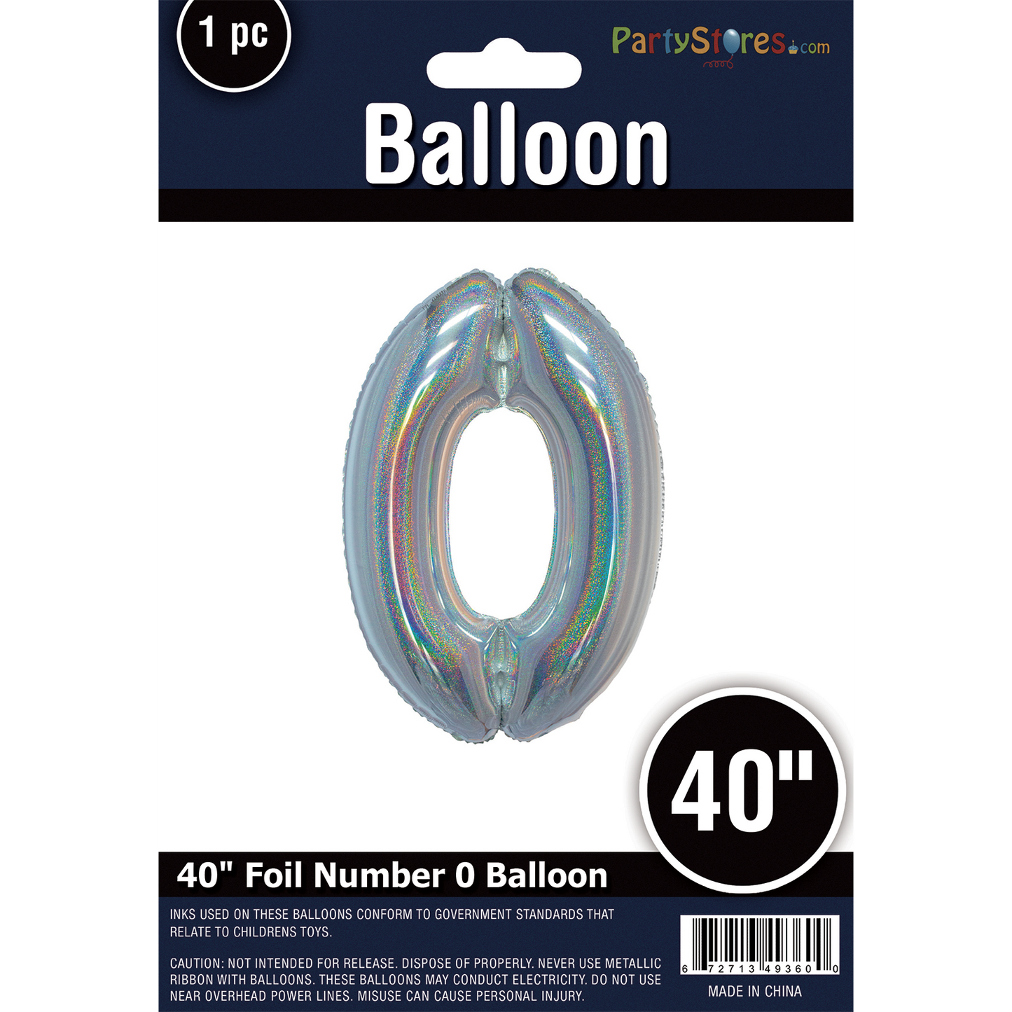 40" SILVER HOLOGRAPHIC SUPERSHAPE 0