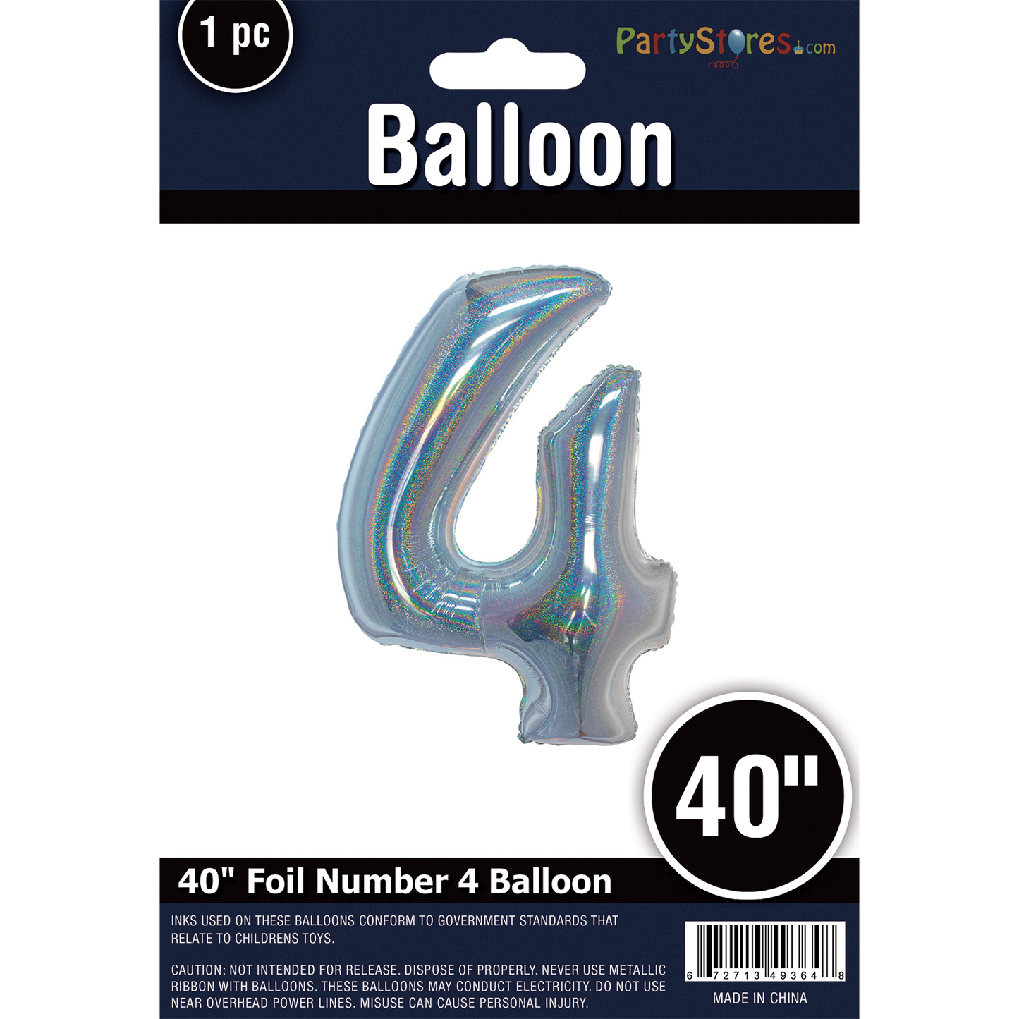 40" SILVER HOLOGRAPHIC SUPERSHAPE 4