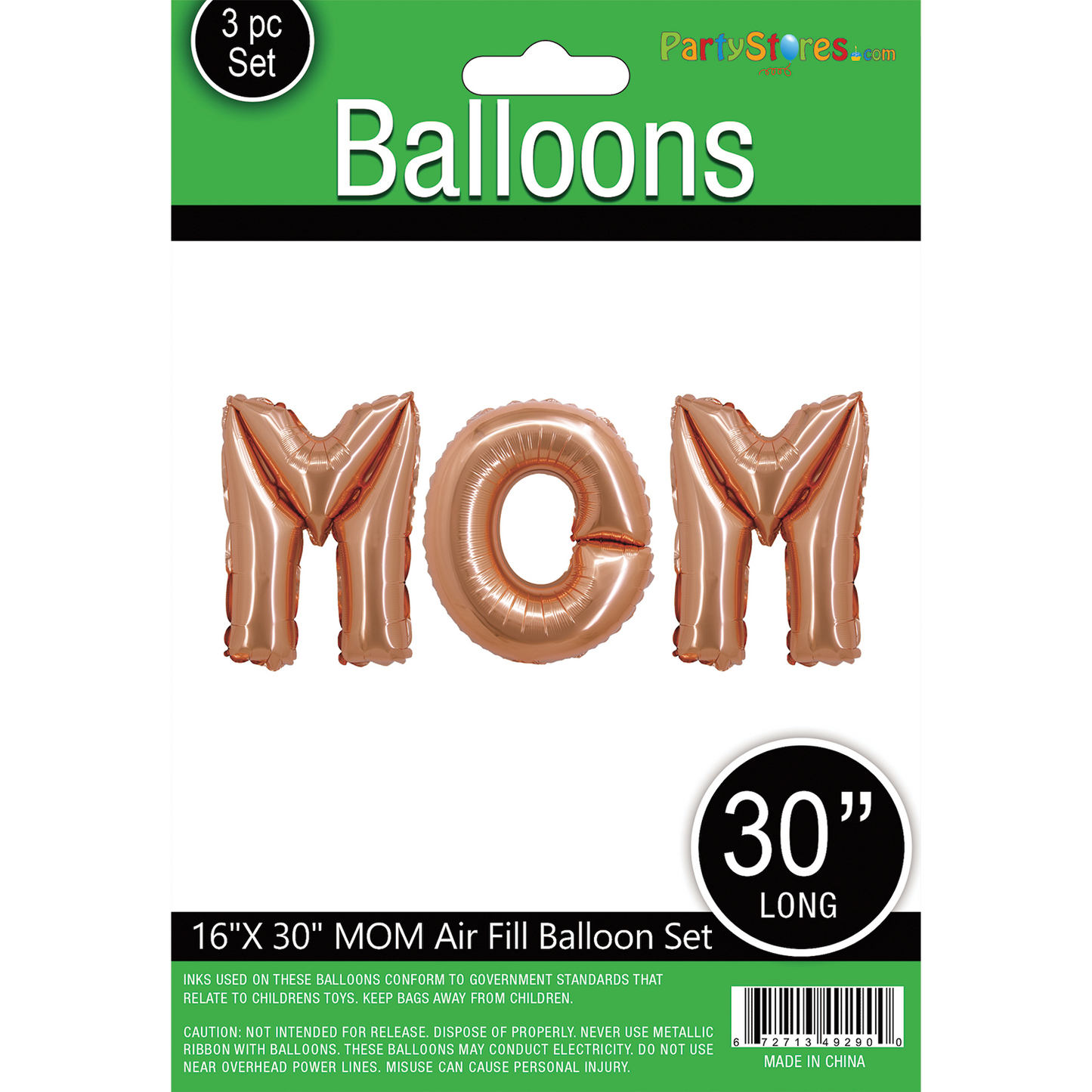 16“ LETTER SET MOM ROSE GOLD DOES NOT FLOAT