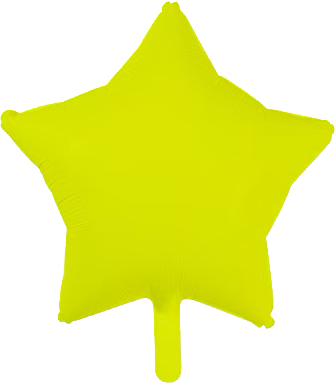 18" yellow neon star balloon