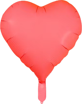 18" red neon heart balloon