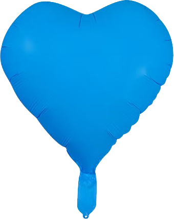 18" blue neon heart balloon