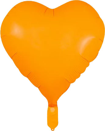 18" orange neon heart balloon