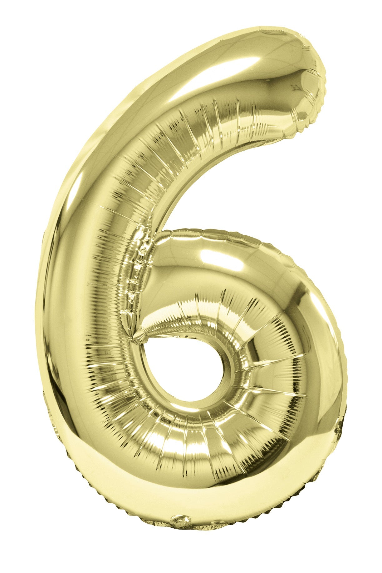 34" slim white gold number 6 balloon