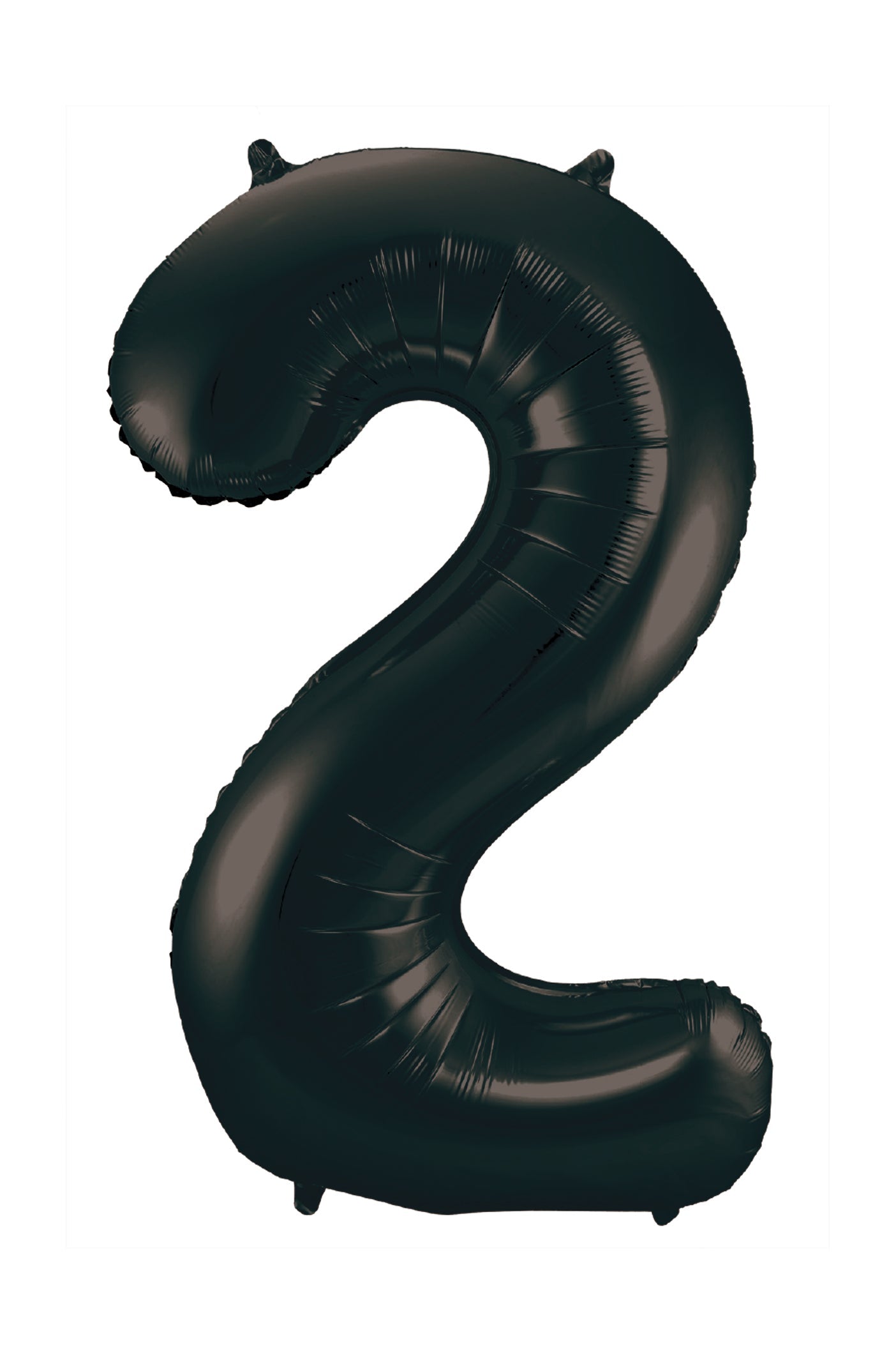 34" slim black number 2 balloon