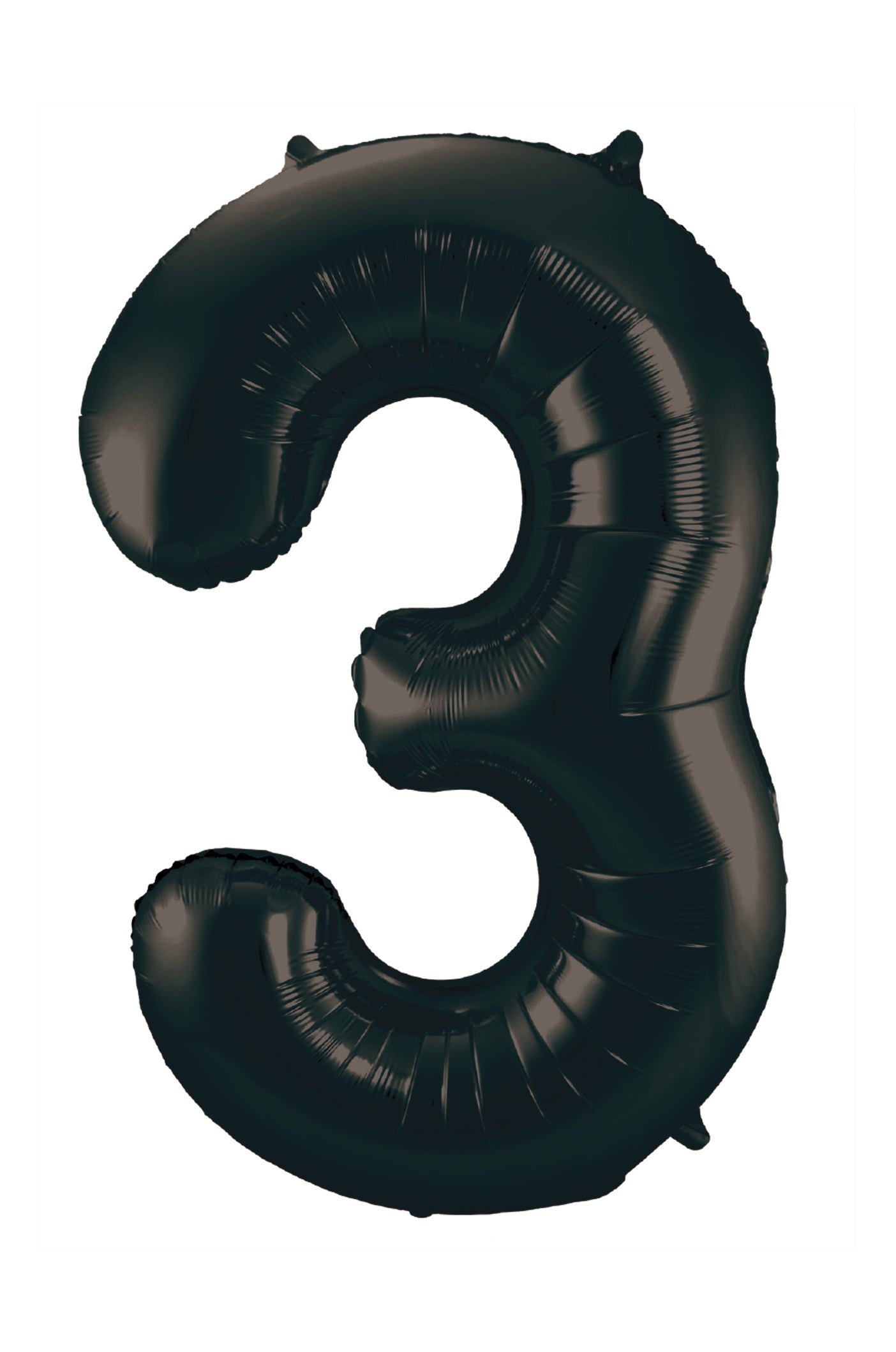 34" slim black number 3 balloon