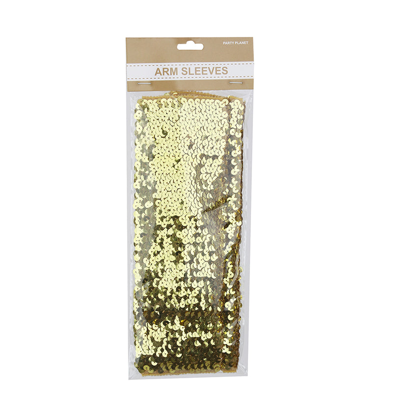 Gold Sequin Arm Sleeves - alternate view