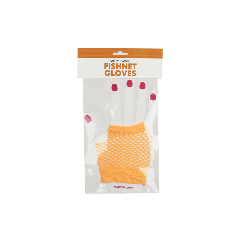 Fishnet Gloves – Orange - alternate view