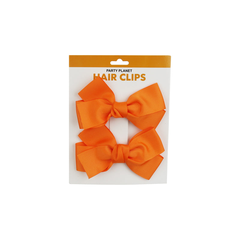 Bow Hair Clip – Orange - alternate view
