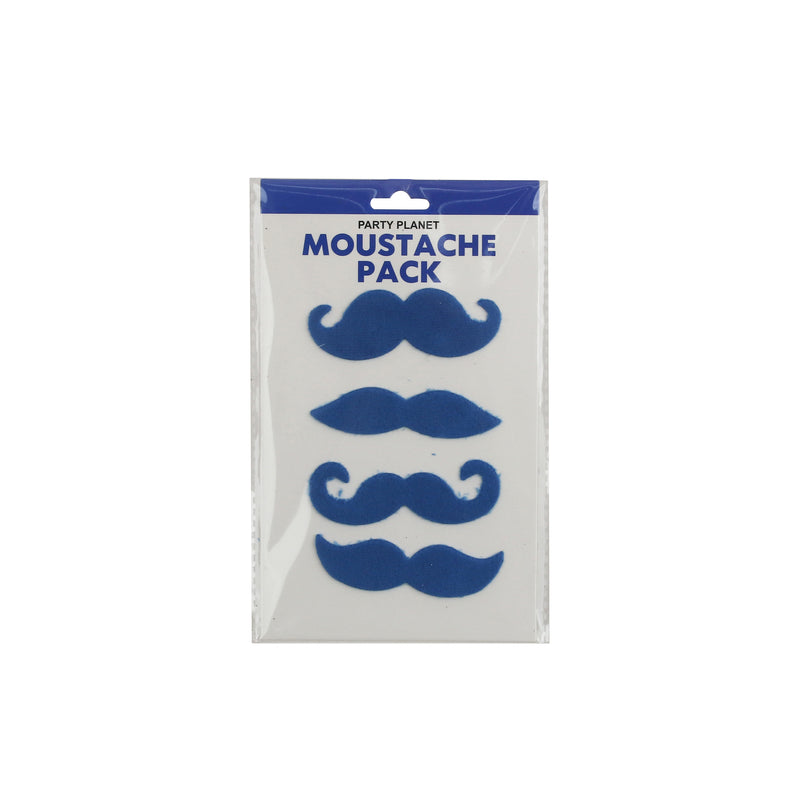 Asst. 4pk Moustache Pack – Blue - alternate view