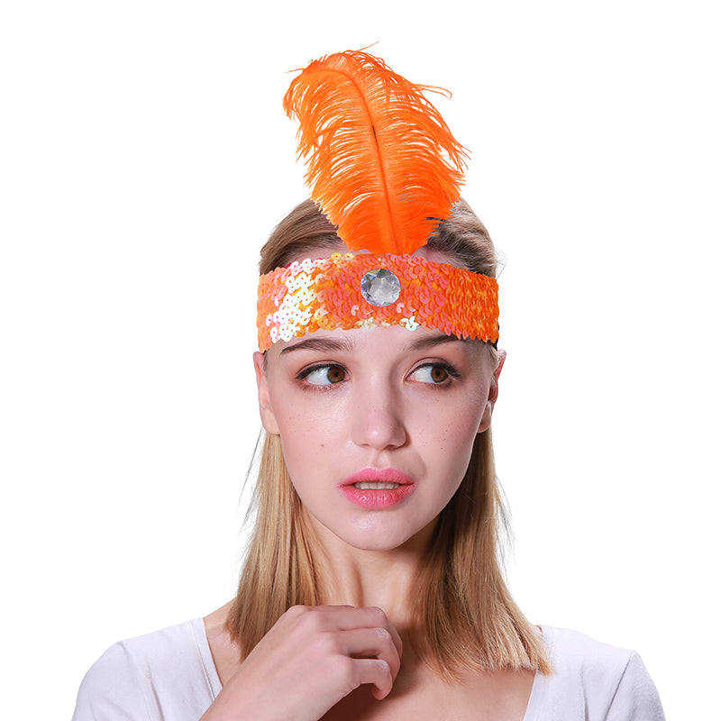 Flapper Headband – Orange
