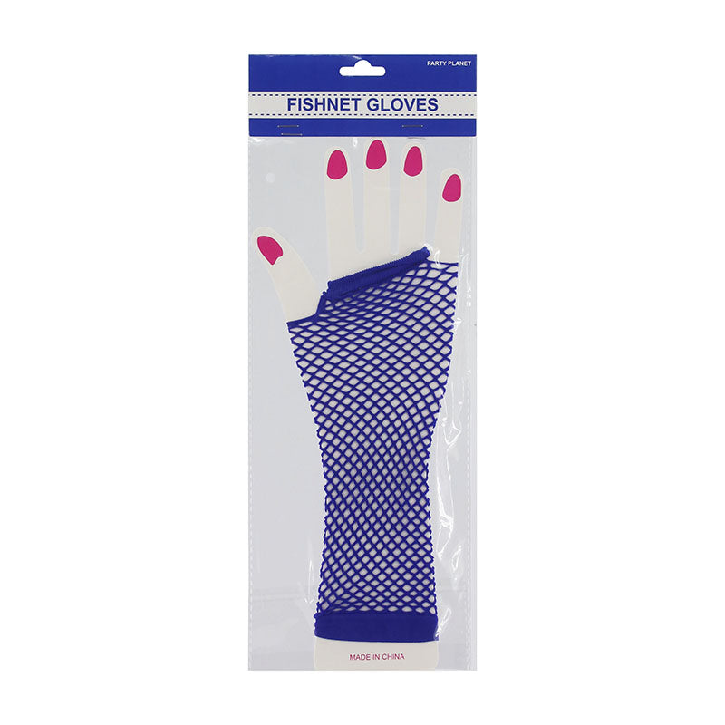 Fishnet Gloves – Blue - alternate view