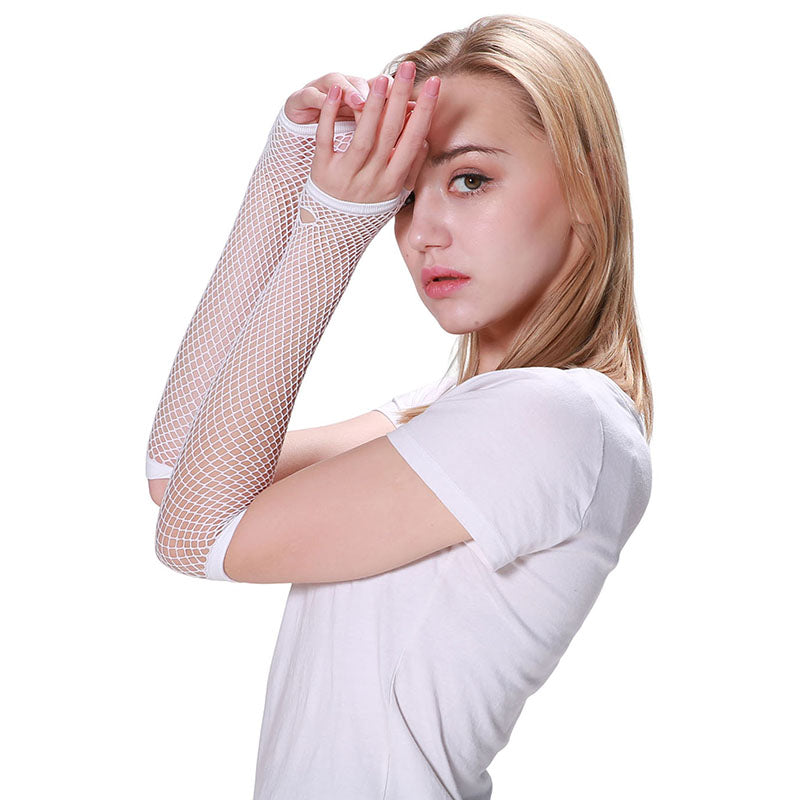 Fishnet Gloves – White