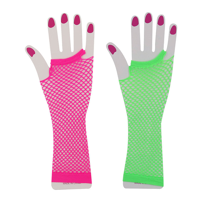 80's Long Fishnet Gloves