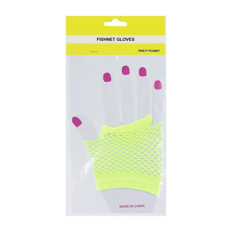 Fishnet Gloves – Yellow - alternate view