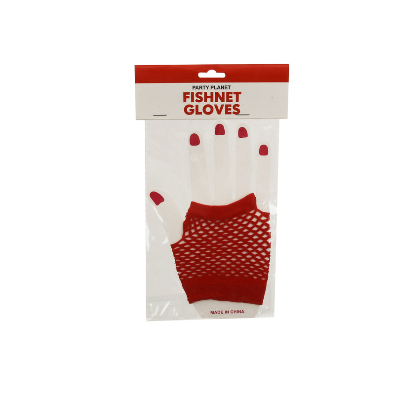 Fishnet Gloves – Red - alternate view
