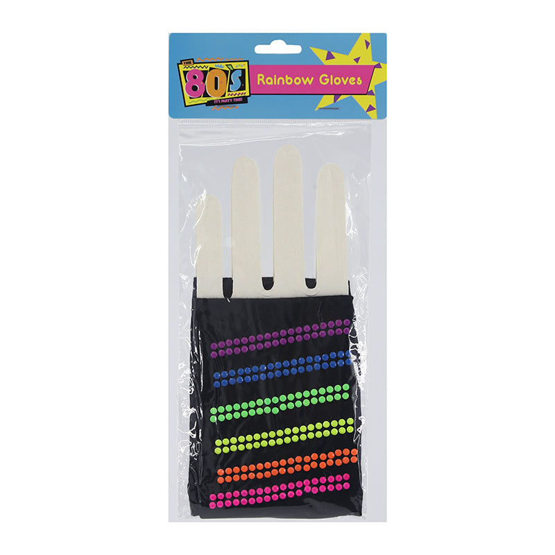 80's Rainbow Gloves - alternate view