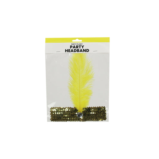 Flapper Headband – Yellow - alternate view