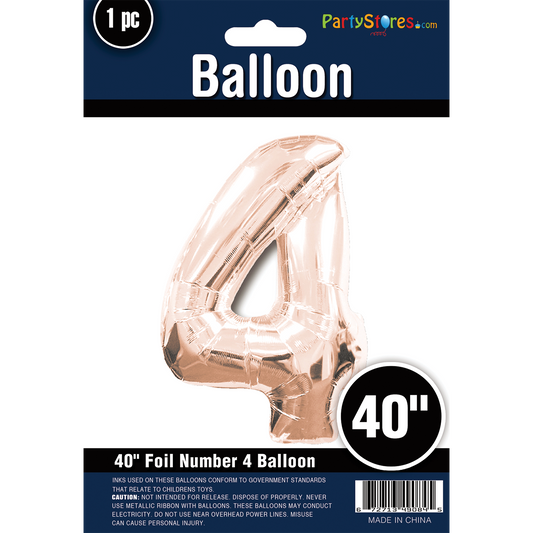 40" NUMBER 4 ROSE GOLD