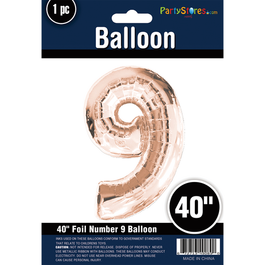 40" NUMBER 9 ROSE GOLD