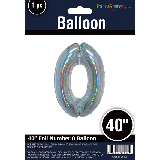 40" SILVER HOLOGRAPHIC SUPERSHAPE 0