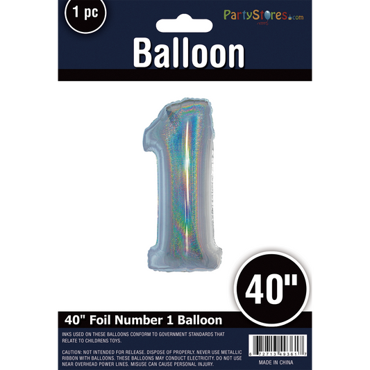 40" SILVER HOLOGRAPHIC SUPERSHAPE 1