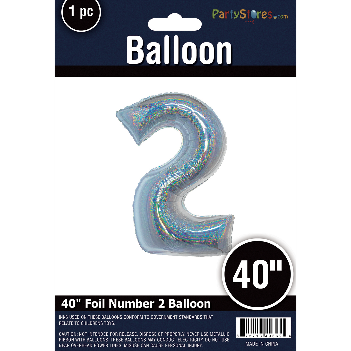 40" SILVER HOLOGRAPHIC SUPERSHAPE 2