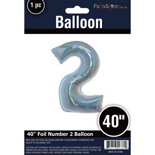40" SILVER HOLOGRAPHIC SUPERSHAPE 2