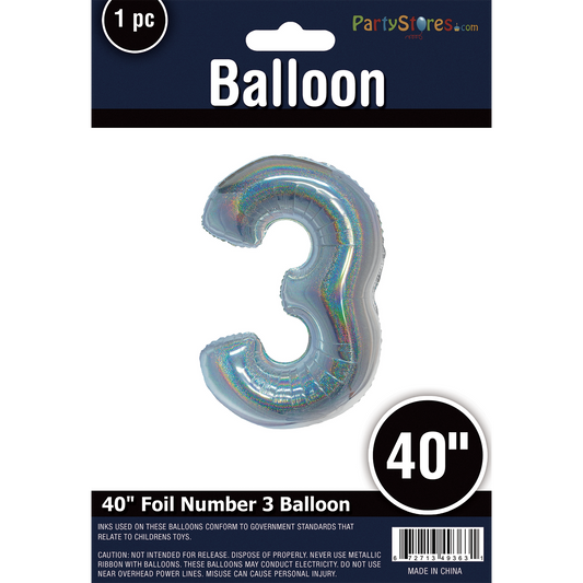 40" SILVER HOLOGRAPHIC SUPERSHAPE 3