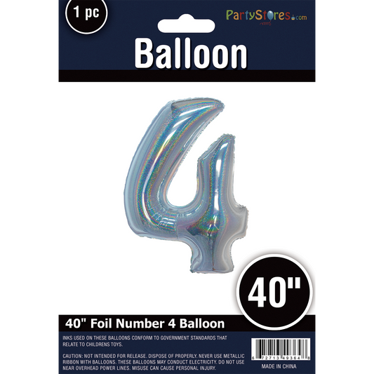 40" SILVER HOLOGRAPHIC SUPERSHAPE 4