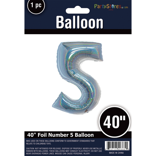 40" SILVER HOLOGRAPHIC SUPERSHAPE 5