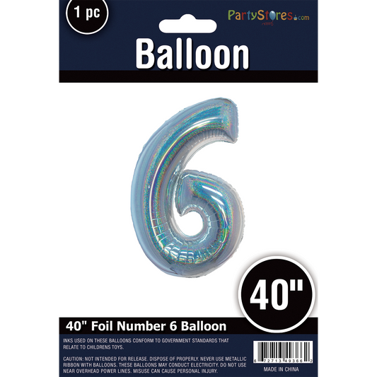 40" SILVER HOLOGRAPHIC SUPERSHAPE 6