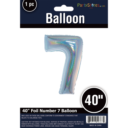 40" SILVER HOLOGRAPHIC SUPERSHAPE 7