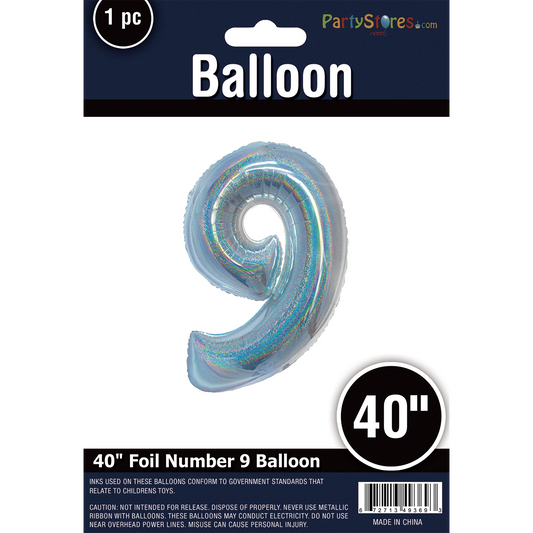 40" SILVER HOLOGRAPHIC SUPERSHAPE 9