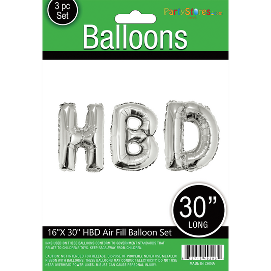 16" HBD SILVER LETTER SET