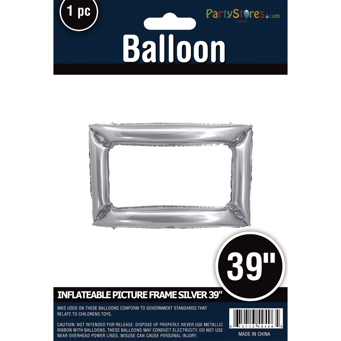 39" SILVER INFLATEABLE PICTURE FRAME