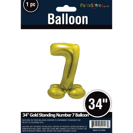 34" STANDING NUMBER GOLD 7 *DOES NOT FLOAT*