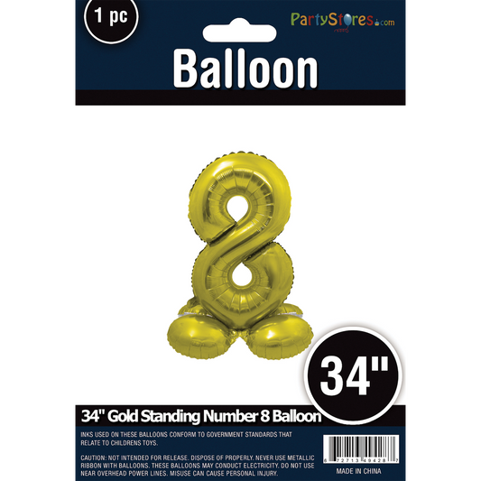 34" STANDING NUMBER GOLD 8 *DOES NOT FLOAT*