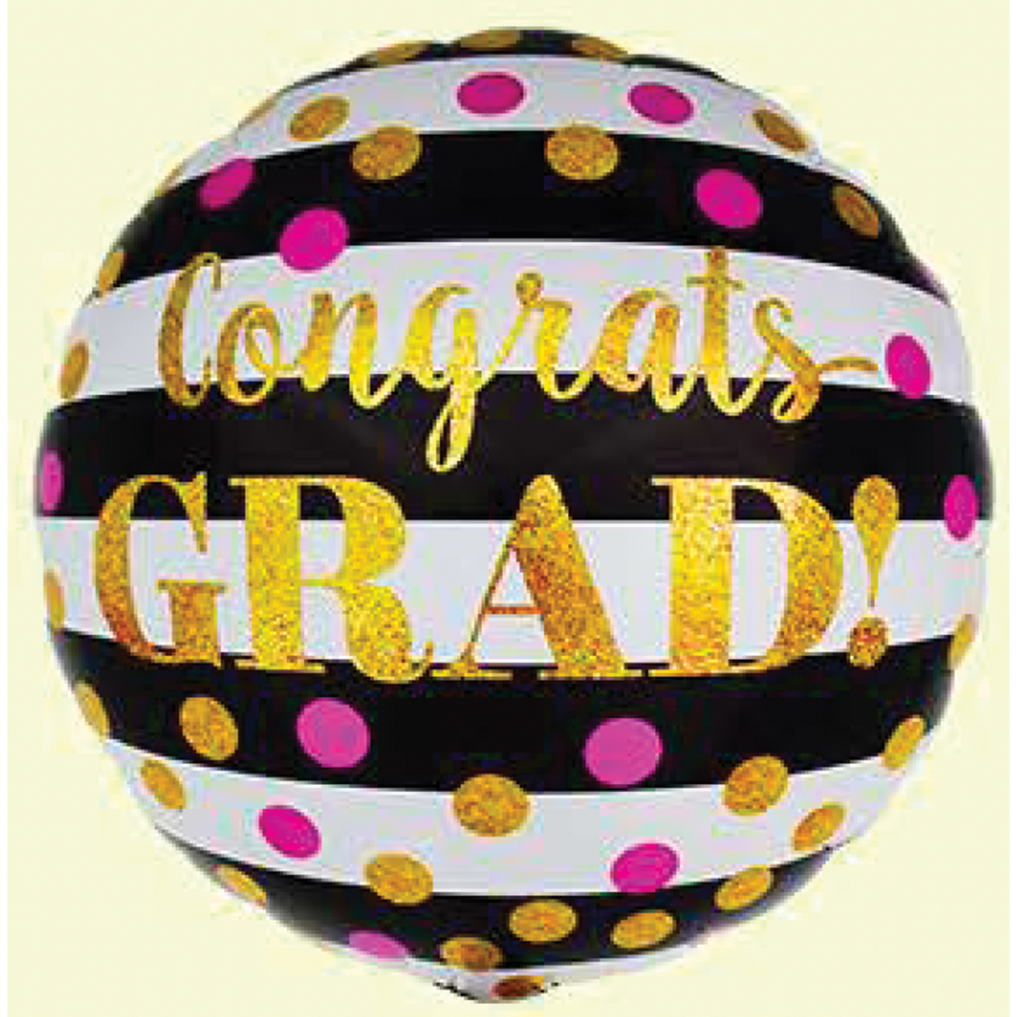 18" GRADUATION GOLD POLKA DOTS