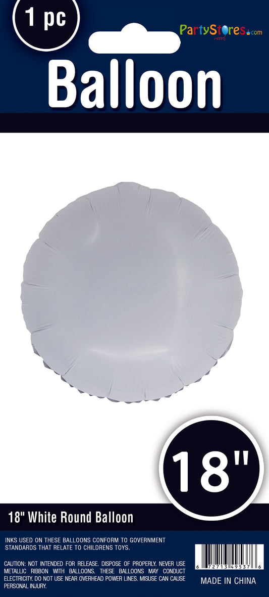 18" WHITE ROUND