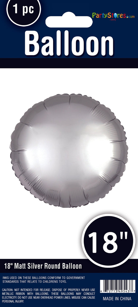18" MATTE SILVER ROUND