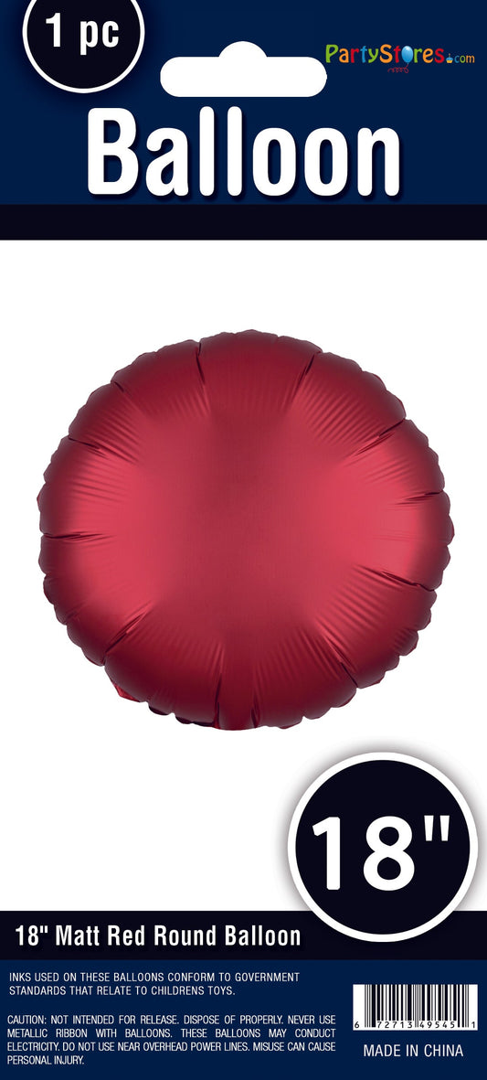 18" MATTE RED ROUND
