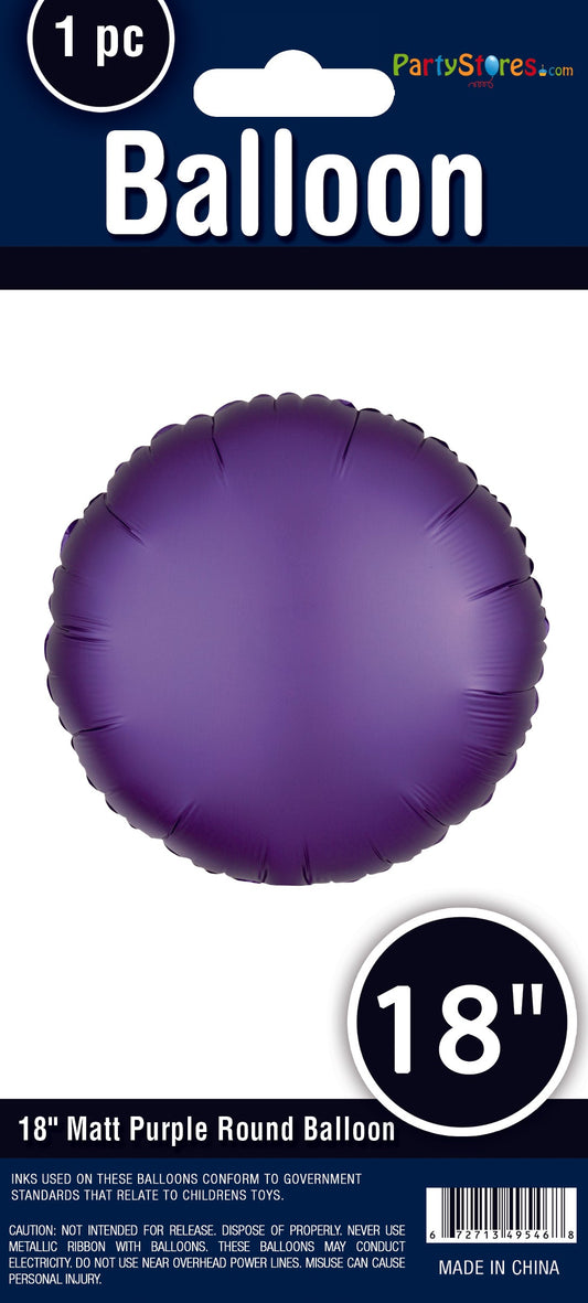 18" MATTE PURPLE ROUND