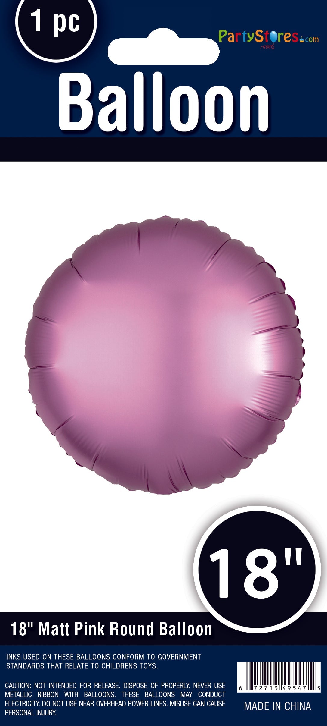 18" MATTE PINK ROUND