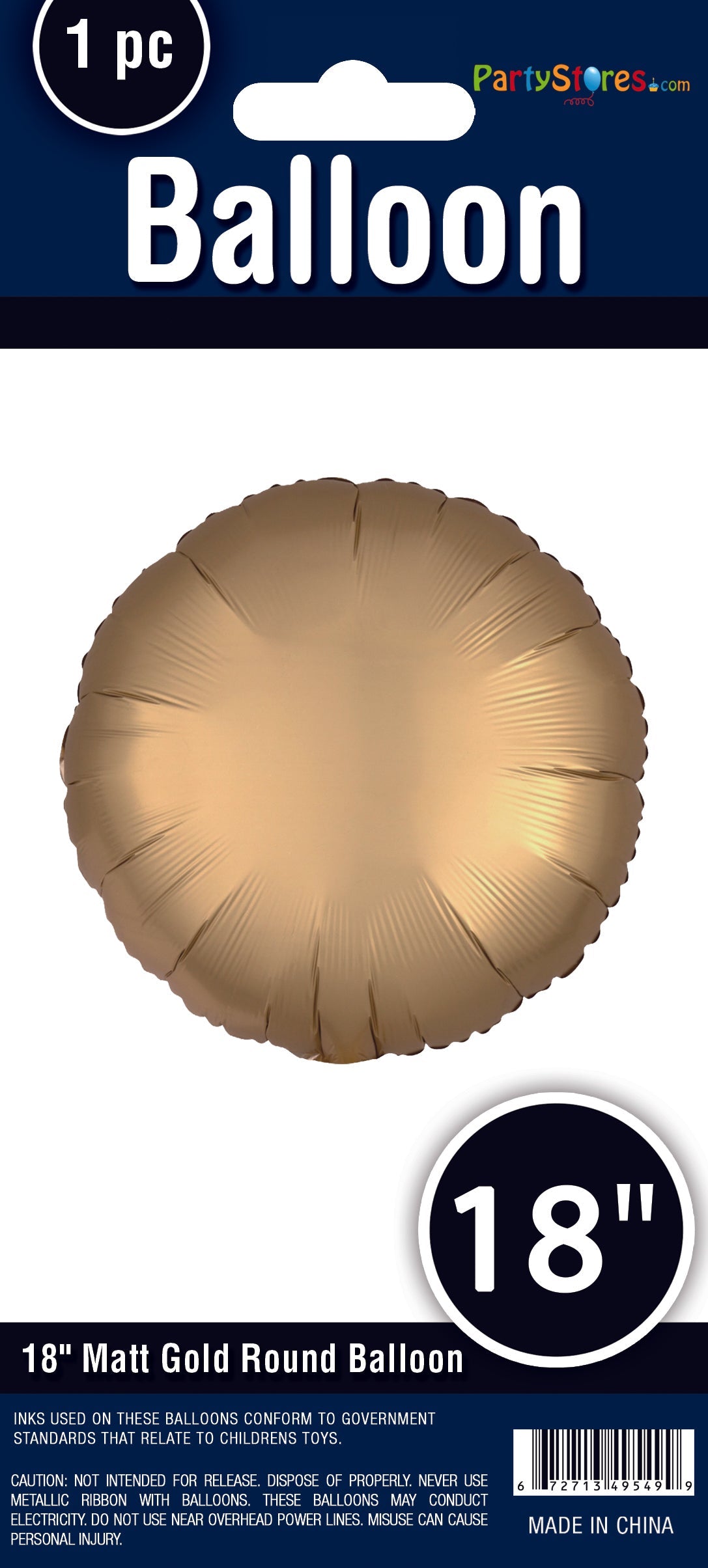 18" MATTE GOLD ROUND