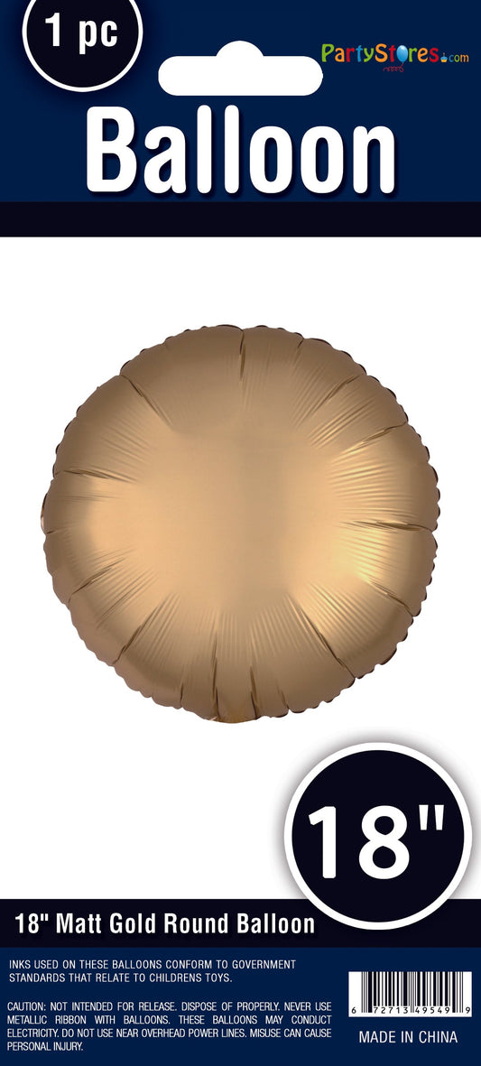 18" MATTE GOLD ROUND